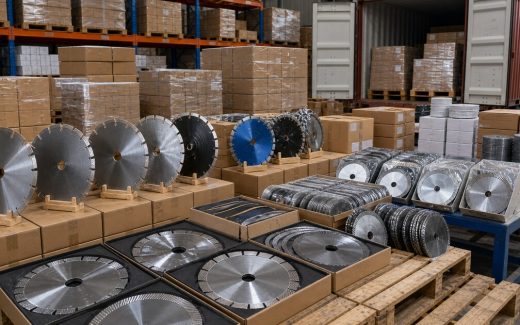 Diamond cutting blades arranged for hardware importer product range planning