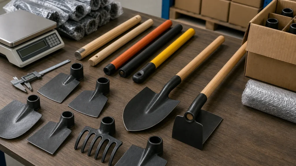 Tool heads and handle samples inspected on a sourcing table